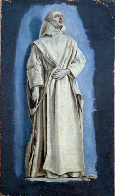 Saint Bruno Pintura sobre tela por Laurent de La Hyre (1606-1656) Sol do século XVII. 0,37 x 0,21 m Paris. Museu do Louvre de Laurent de la Hyre