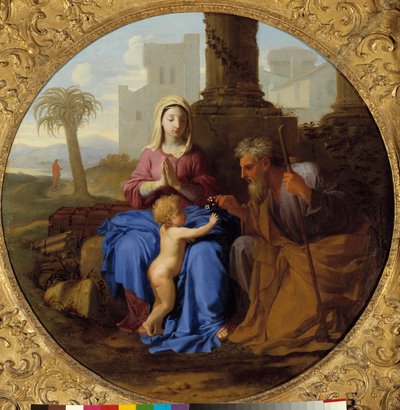 Virgem e Criança com Pintura de São José de Laurent de La Hyre (1606-1656) de Laurent de la Hyre