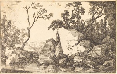 Uma lagoa rochosa de Laurent de la Hyre
