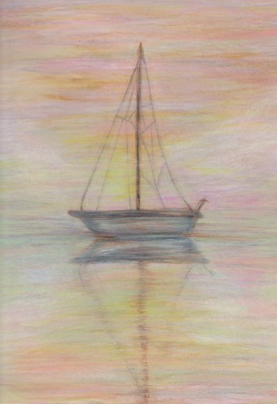 P-Town , 2025 (lápis de cor sobre papel matizado) de Laurie Michaels