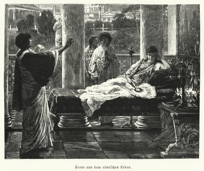 Cena da vida na Roma antiga (gravura) de Lawrence (after) Alma Tadema