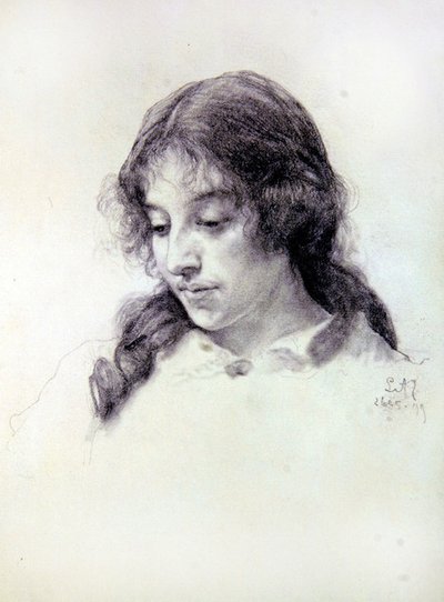 Estudo do retrato de Miss Raven-Hill de Lawrence Alma Tadema