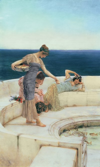 Silver Favourites, c.1903 (óleo sobre painel) de Lawrence Alma-Tadema