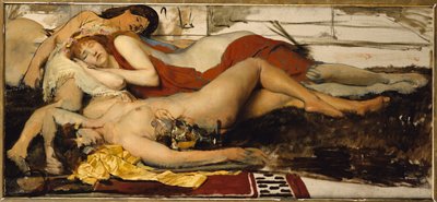 Maenides exausto, c.1873-74 de Lawrence Alma Tadema