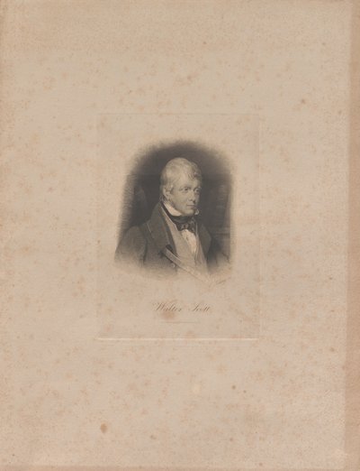 Retrato do romancista histórico e poeta Sir Walter Scott 1771-1832, c. 1840. de Lazarus Gottlieb Sichling