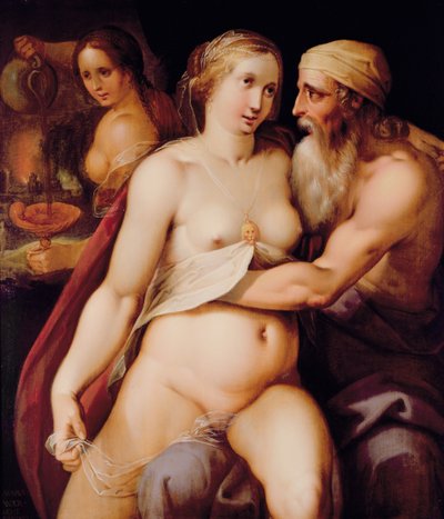 Lot e suas filhas de Lazarus van der Borcht