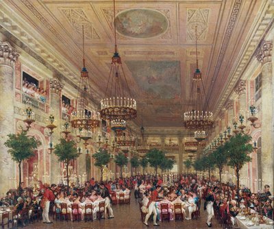 Banquete dado nas Tuileries pelo casamento de Leopoldo I com a Princesa Louise Marie de Orleans de Le Baron Attalin