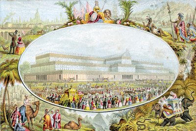 Rainha Victoria chegando para abrir a Grande Exposição no Crystal Palace, Londres, 1851 de Le Blond