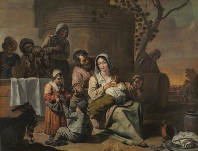Círculo de Le Nain - Cena da Vindima e Crianças Camponesas a Dançar (par de pinturas), anos 1650 de Le Nain Brothers