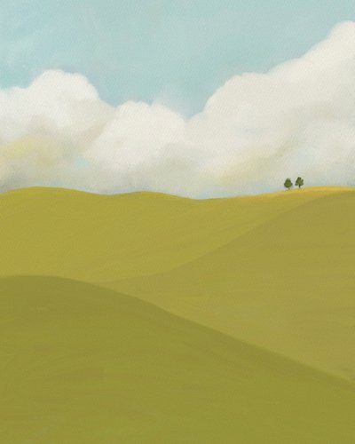 Nuvens e campos, c.2018 (técnica mista) de Leah Straatsma