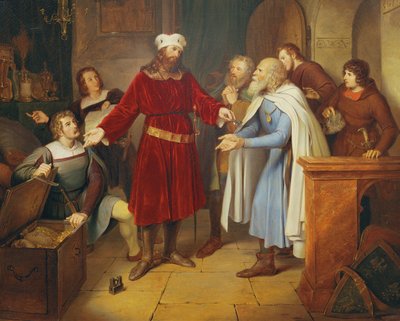 Leopold von Babenberg entrega os seus tesouros aos cidadãos de Viena de Leander Russ