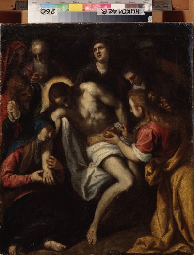""La deploration du christ"" (A lamentação) Pintura de Leandro Bassano (1557-1622) Museu de Arte Regional de Wereshchagin, Mykolaiv Ucrânia de Leandro da Ponte Bassano