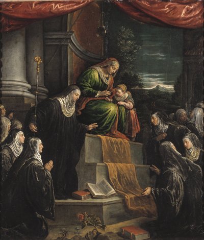 Sainte Anne et la Vierge Marie enfant - Santa Ana e Maria em criança, de Bassano, Leandro (1557-1622). Óleo sobre tela. Dimensão : 117x99 cm. Nationalmuseum Estocolmo de Leandro da Ponte Bassano
