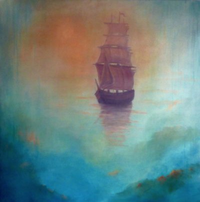 Fata Morgana (navio fantasma), 2020 (óleo sobre tela) de Lee Campbell