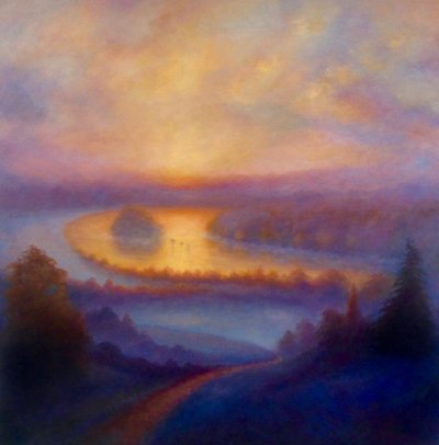 Misty View, 2023 (óleo sobre tela) de Lee Campbell