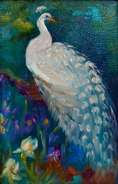 Pavão branco, 2025 (óleo sobre tela) de Lee Campbell