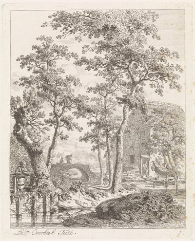 Fazenda na água Paisagens com figuras (título da série) de Leendert Overbeek