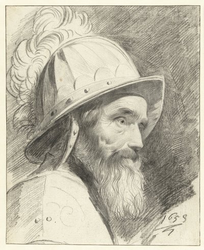 Busto de guerreiro com capacete de Leendert van der Cooghen