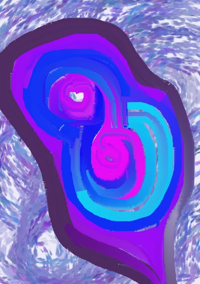 Resumo: Fluxo Roxo-Azul de Lembayung senja studio [Vintage Poster]