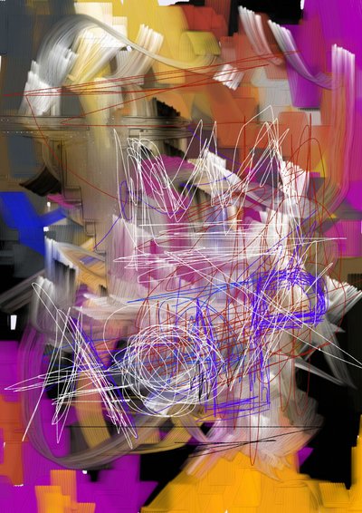 Abstrato moderno caótico de Lembayung senja studio [Vintage Poster]
