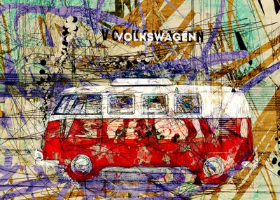 Arte colorida em estilo retro para carrinhas de Lembayung senja studio [Vintage Poster]