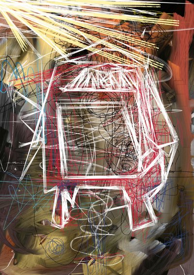 Abstrato geométrico enérgico de Lembayung senja studio [Vintage Poster]