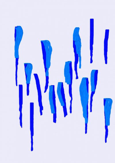 Formas azuis fluidas de Lembayung senja studio [Vintage Poster]
