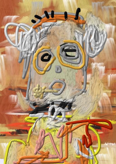 Macaco abstrato e excêntrico de Lembayung senja studio [Vintage Poster]