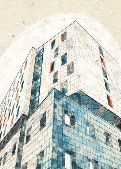 Esboço de arquitetura urbana de Lembayung senja studio [Vintage Poster]