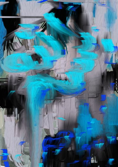 Fluxo abstrato vibrante de Lembayung senja studio [Vintage Poster]