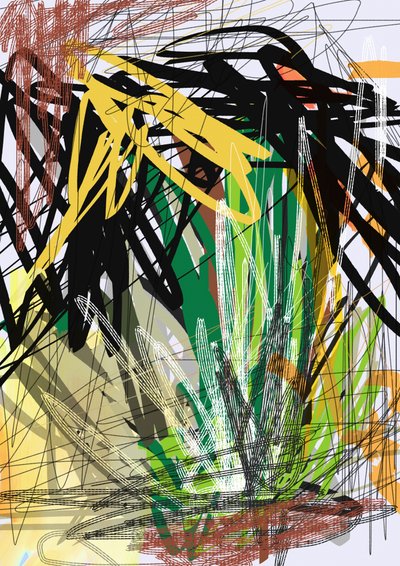 Traços abstratos vibrantes de Lembayung senja studio [Vintage Poster]