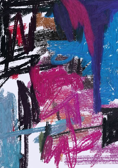 Traços abstratos vibrantes de Lembayung senja studio [Vintage Poster]
