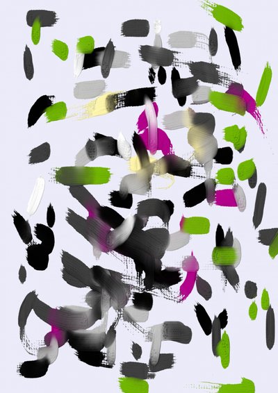Traços abstratos vibrantes de Lembayung senja studio [Vintage Poster]