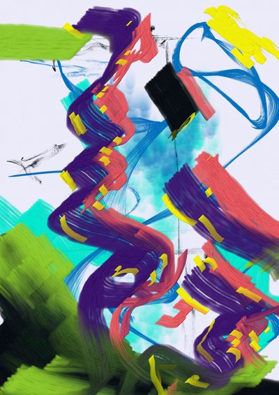 Espirais abstratas vibrantes de Lembayung senja studio [Vintage Poster]