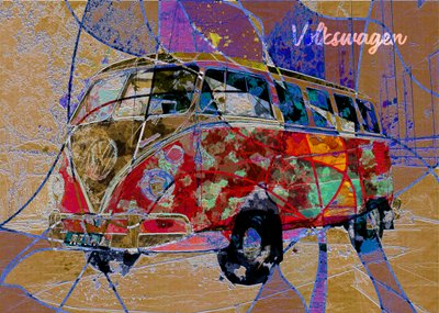 Arte retro vibrante em carrinhas de Lembayung senja studio [Vintage Poster]