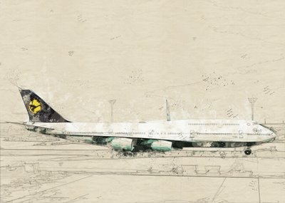 Esboço de aviação vintage de Lembayung senja studio [Vintage Poster]