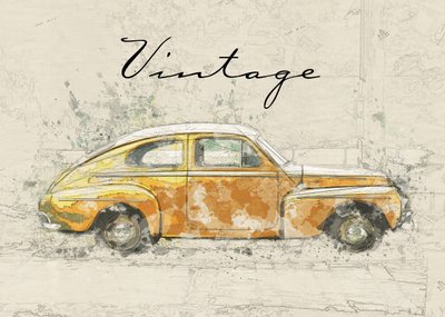 Esboço de um carro antigo de Lembayung senja studio [Vintage Poster]