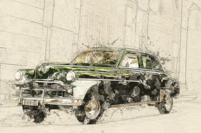 Desenhos de carros antigos de Lembayung senja studio [Vintage Poster]