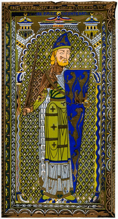 Representação da efígie de esmalte de Geoffrey V em seu túmulo na Catedral de Le Mans, 1849. de Lemercier