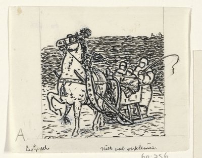 Trenó puxado por um cavalo de Leo Gestel (signed by artist)