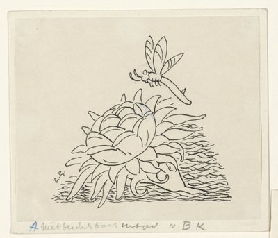 Flor com uma libélula de Leo Gestel (signed by artist)
