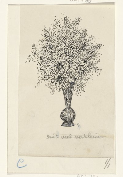 Jarra de flores de Leo Gestel (signed by artist)