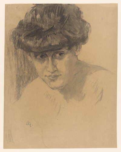 Busto de uma mulher com o cabelo erguido de Leo Gestel (signed by artist)