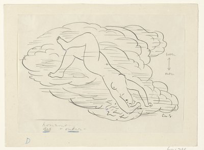 Mulher nua nas nuvens de Leo Gestel (signed by artist)