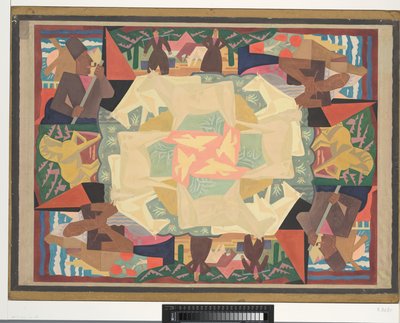 Motivo de design de tapete Holanda (design) (título no objeto) de Leo Gestel (signed by artist)