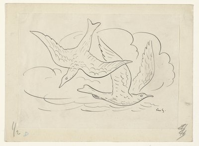 dois pássaros de Leo Gestel (signed by artist)