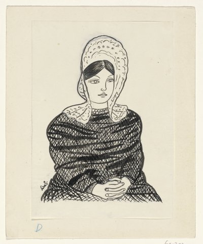 Mulher em traje tradicional de Leo Gestel (signed by artist)