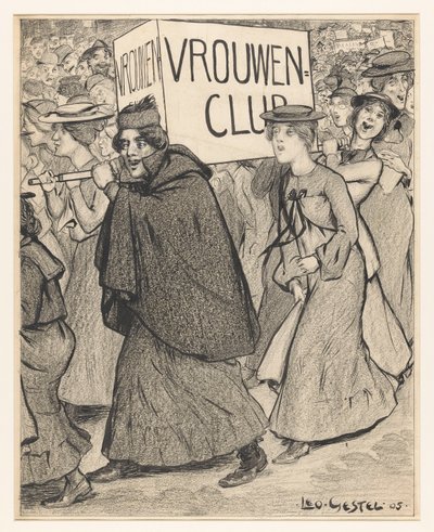 Mulheres em uma parada do clube das mulheres de Leo Gestel (signed by artist)