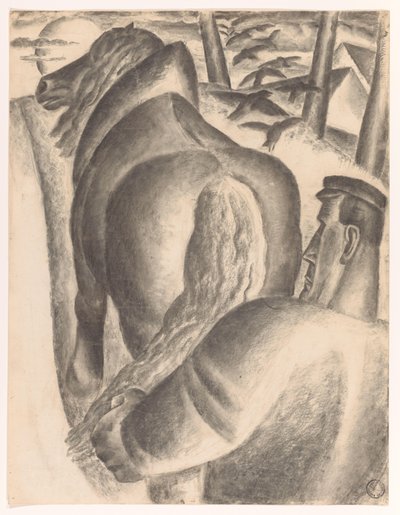 Agricultor com arado de Leo Gestel