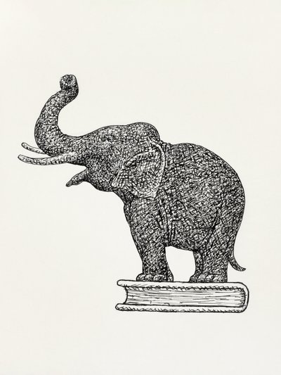 Elefante em cima de um livro (1935-1936) de Leo Gestel